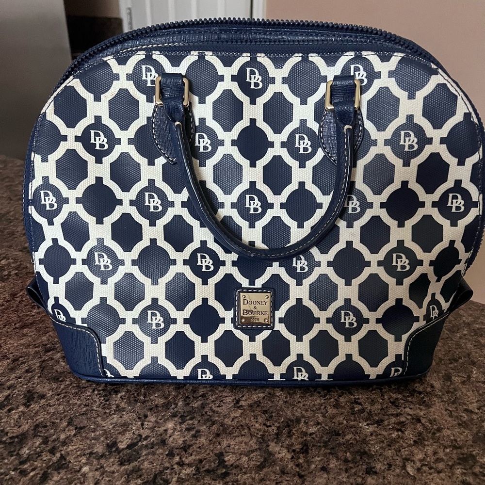 Dooney & Bourke Blue and White Tote